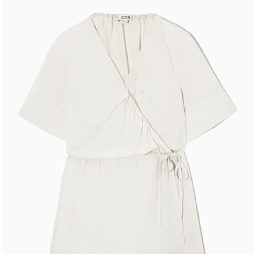 COS Mini Linen-blend Wrap Dress